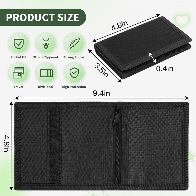 Fonwill Kids Wallets for Boys Girls Teen, Cheap Little Boys Wallet for Kids Ages 4-5-6-7-8-9-10-12, RFID Trifold Canvas Outdoor Sports Wallets with Zipper Coin Pocket, Novelty Christmas & Birthday Gifts - Image 3